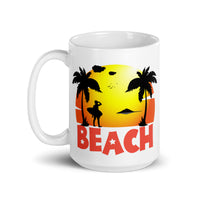 Beach White glossy mug