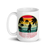 Hello Summer White glossy mug