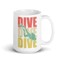 Dive Dive Dive White glossy mug