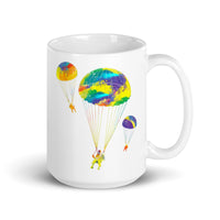 Colorful Parachutes White glossy mug