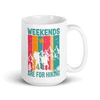 Weekends are for Hiking White glossy mug