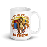 My Life My Adventure My Freedom White glossy mug