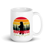 Happiness is Hiking With Friends White glossy mug