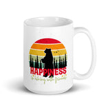 Happiness is Hiking With Friends White glossy mug