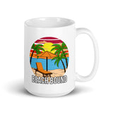 Beach Bound White glossy mug