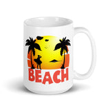 Beach White glossy mug