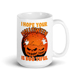 I Hope Your Halloween is Bootiful White glossy mug