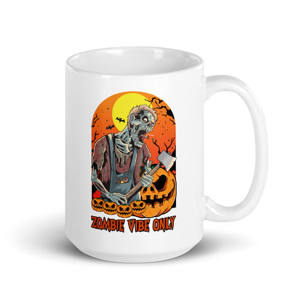 Zombie Vibe Only White glossy mug