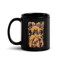 Pray Skull Black Glossy Mug