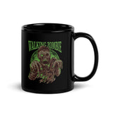 Walking Zombie Black Glossy Mug