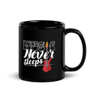 Music Never Sleeps Black Glossy Mug