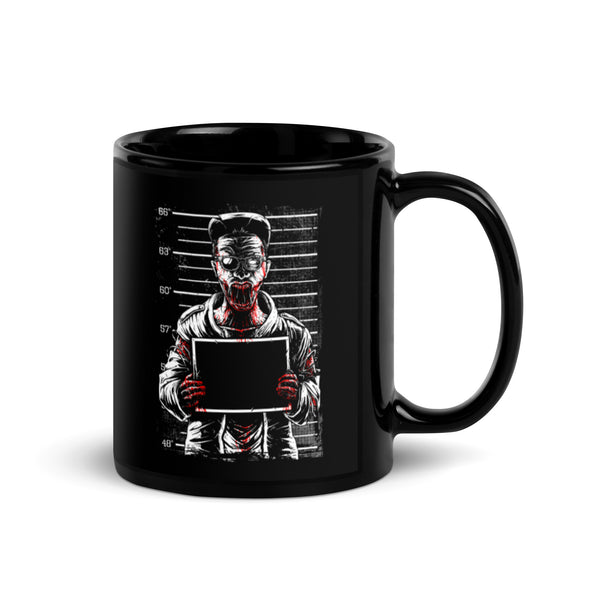 Zombie Mug Shot Black Glossy Mug