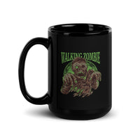 Walking Zombie Black Glossy Mug