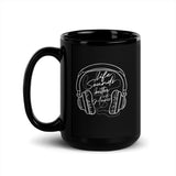 Like Sounds Better with Music Black Glossy Mug