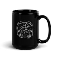 Like Sounds Better with Music Black Glossy Mug