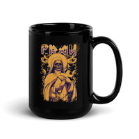 Pray Skull Black Glossy Mug