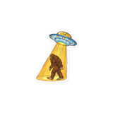 Alien Abducting Bigfoot Bubble-free stickers