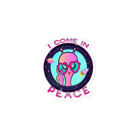 I Come In Peace Alien Bubble-free stickers