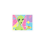Alien Pizza Art Bubble-free stickers