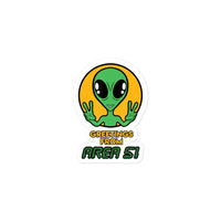 Greetings from Area 51 Bubble-free stickers