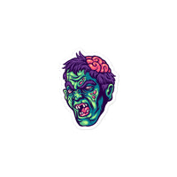 Scary Zombie Head Bubble-free stickers