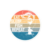 Eat Sleep Fish Repeat Bubble-free stickers