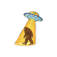 Alien Abducting Bigfoot Bubble-free stickers