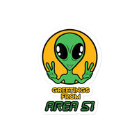 Greetings from Area 51 Bubble-free stickers