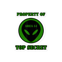 Property of Area 51 Bubble-free stickers