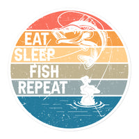 Eat Sleep Fish Repeat Bubble-free stickers