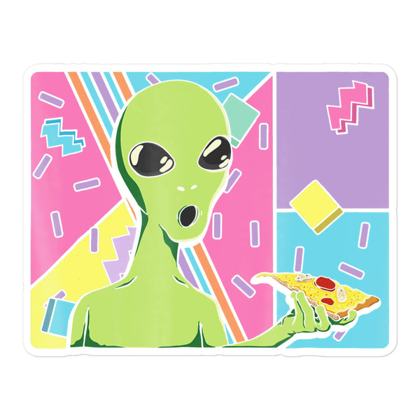 Alien Pizza Art Bubble-free stickers