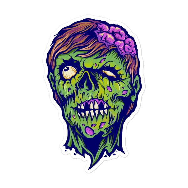 Vintage Zombie Head Bubble-free stickers