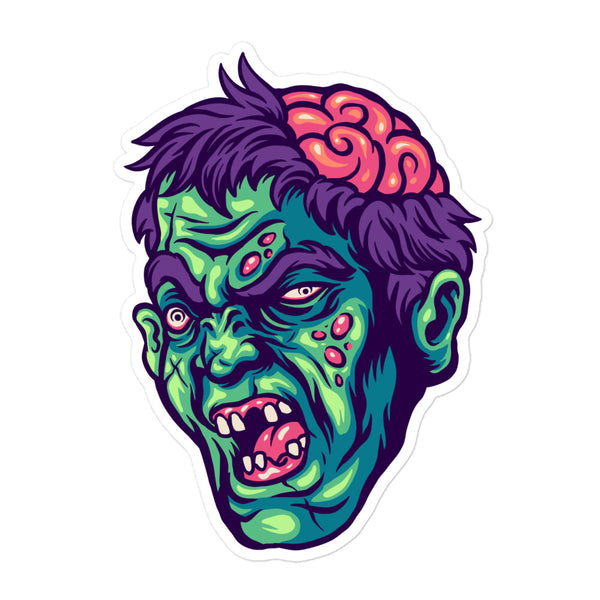 Scary Zombie Head Bubble-free stickers