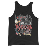 Cuddle and Watch Horror Movies Unisex Tank Top