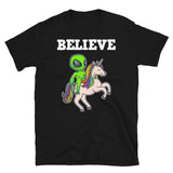 Believe (Alien on Unicorn) Short-Sleeve Unisex T-Shirt