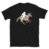 Bigfoot Riding Unicorn Short-Sleeve Unisex T-Shirt