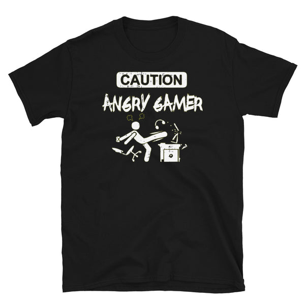 Caution Angry Gamer Short-Sleeve Unisex T-Shirt