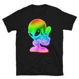 Rainbow Alien Short-Sleeve Unisex T-Shirt