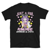 Just a Girl Who Loves Anime, Ramen, & Cats Short-Sleeve Unisex T-Shirt