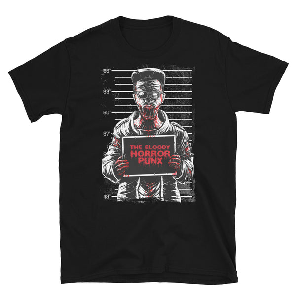 Zombie Mugshot (Bloody Horror Punx) Short-Sleeve Unisex T-Shirt