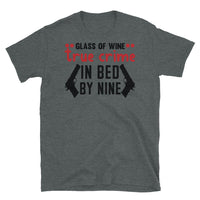 Glass of Wine True Crime In Bed by Nine Short-Sleeve Unisex T-Shirt