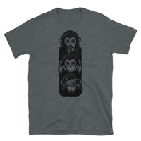 Speak, Hear, See No Evil Monkeys Short-Sleeve Unisex T-Shirt