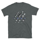 Thin Blue Line Flag Scratch Short-Sleeve Unisex T-Shirt