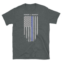 Thin Blue Line Honor & Respect Short-Sleeve Unisex T-Shirt