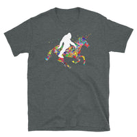 Bigfoot Riding Unicorn Short-Sleeve Unisex T-Shirt