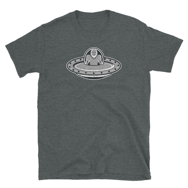 Bigfoot Flying UFO Short-Sleeve Unisex T-Shirt