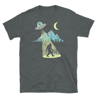 Alien Abducting Bigfoot Short-Sleeve Unisex T-Shirt