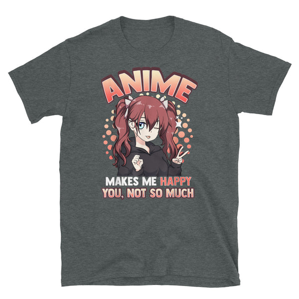 Anime Makes Me Happy Short-Sleeve Unisex T-Shirt