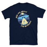 Ask Me About My Butthole (Blue UFO) Short-Sleeve Unisex T-Shirt