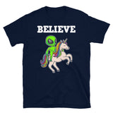 Believe (Alien on Unicorn) Short-Sleeve Unisex T-Shirt